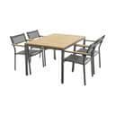 Mandalay Havemøbelsæt Toscana & Elba Havemøbelsæt - 5 dele i Antracit /Teak, Bord (L 132 cm) med 4 stole, 1