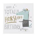 CASA Living Kort Kort - Have a totally horseome birthday i blå;guld, 1