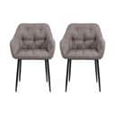 CASA Living Spisebordsstole Brooke Spisebordsstol - 2 stk. i lys gråbrun/sort, 1
