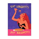 Poster&Frame Plakater Plakat - Eat spaghetti no regretti i Multifarvet, B50 x L70 cm, 1