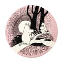 Moomin Arabia Serveringsfade Kærlighed 30 år Jubilæumsfad i Lyserød, 1