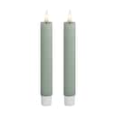 Deluxe Homeart LED-lys Real Flame LED Kronelys - 2 stk. i Salvie grøn, 15 cm, 1
