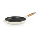 Le Creuset Stegepander Stegepande m. træhåndtag i Meringue, 1