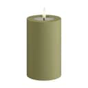 Deluxe Homeart LED-lys Real Flame LED Udendørs Bloklys i Oliven Grøn, H12,5 x Ø7,5 cm, 1