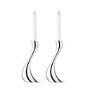 Georg Jensen Kronelysestage Cobra Lysestagesæt m. stearinlys - 2 stk. i Blank/Stål, 20 cm, 1