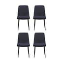CASA Living Spisebordsstole Becca Spisebordsstol - 4 stk i Mørkeblå/mat sort, 4 stk., 1