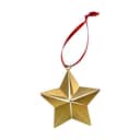 Casa Christmas Juleophæng Ornament - Stjerne i Guld m/røde bånd, 1