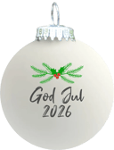 Rolsted Copenhagen Julekugler Julekugle - God jul 2026 i Hvid mat, God jul 2026, 1