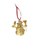 Casa Christmas Juleophæng Ornament - Snemand i Guld m/røde bånd, 1