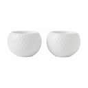 Lyngby Porcelæn Fyrfadsstage Rhombe Fyrfadsstage - 2 stk. i Hvid, 5 cm, 1