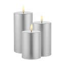 Sirius LED-lys Sille Genopladelig Sille Exclusive Bloklys - 3 stk. i Sølvfarvet, 1