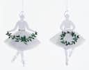 Jette Frölich Design Juleophæng Ophæng - Balletdanser i Hvid / Sølv, 1