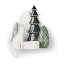 Dottir Fyrfadsstage Winter Stories Fox Wall Votive Væghængt Lysestage i White/green, 1