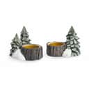 Lykketrold Jule- og adventsstager Familien Grandam Fyrfadsstagesæt Lykkeskoven - 2 dele i grøn, 8 cm, 1