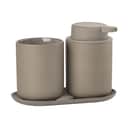Zone Sæbedispensere Ume Badeværelsessæt - 3 dele i Taupe, 1