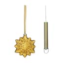 Casa Christmas Juleophæng LED Glasstjerne i Guldfarvet, 19 cm, 1