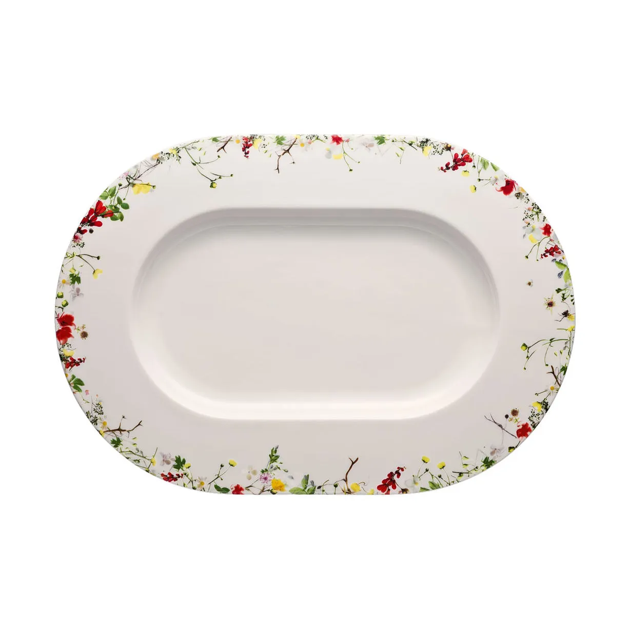 Rosenthal Serveringsfade Brillance Fleurs Sauvages Serveringsfad i Hvid / Multifarvet, 41 cm, 1