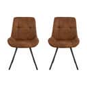 CASA Living Spisebordsstole Waylor Spisebordsstol - 2 stk. i camel/sort, 1
