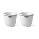 Royal Copenhagen Krus og kopper uden hank Sort Riflet Blonde Krus - 2 stk. i Sort/hvid, 1