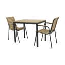 Mandalay Havemøbelsæt Toscana & Bellevue Havemøbelsæt - 3 dele i Antracit/Teak, 1 bord (L65 cm) og 2 stole, 1