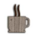 Minifabrikken Vægdekoration Dekoration - Kaffekop i Valnød, 1