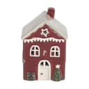 Casa Christmas Lysdekoration LED Lyshus i Bordeaux/beige, 13,8 cm, 1