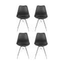 CASA Living Spisebordsstole Eris Spisebordsstol - 4 stk. i sort/krom, 1
