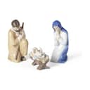 Royal Copenhagen Julefigurer Figurine Krybbespil - 3 dele i Hvid/blå/brun, 1