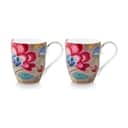 PIP Studio Krus og kopper med hank Blooming Tales Krus - 2 stk. i Khaki, 450 ml, 1