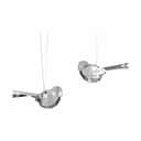 Jette Frölich Design Juleophæng Påske Design Juleophæng Miniature Fugle – 2 stk. i Sølvfarvet, 2,5 cm, 1