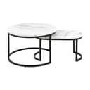 CASA Living Sofaborde Spiro Sofabord - 2 stk i Hvid/sort, 1