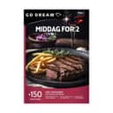 GO DREAM Oplevelsesgavekort Gavekort - Middag i Middag for 2, 1
