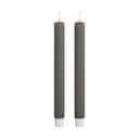 Deluxe Homeart LED-lys Real Flame LED Kronelys - 2 stk. i Grå, 24 cm, 1