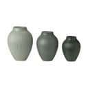 Knabstrup Keramik Vaser Riller Mini Vase - 3 stk. i ripple mat misty green, celadon green, dark green, 1