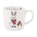 Royal Worcester Krus og kopper med hank Wrendale Krus - Snow angel i Kanin og rødhals, 1