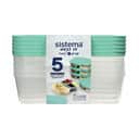 Sistema Opbevaringsbokse Nest It Meal Prep Opbevaringsboks - 5 stk. i Minty Teal, 1.9 L, 1