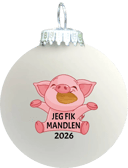 Rolsted Copenhagen Julekugler Julekugle - Jeg fik mandlen 2026 i Hvid mat, Jeg fik mandlen 2026, 1