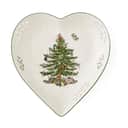 Spode Serveringsfade Christmas Tree Hjertefad i Hvid/grøn/rød, 1
