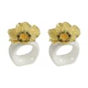 ByOn Servietringe og -holdere Poppy Servietring - 2 stk. i gul/hvid, 1