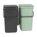 Brabantia Spande uden pedal Sort & Go Affaldsspand - 2 stk. i Jade Green/Grey, 12 L, 1