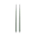 Deluxe Homeart LED-lys Real Flame LED Kertelys m. lak - 2 stk. i Salvie grøn, 38 cm, 1