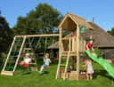 Jungle Gym Legetårne Club Legetårn m. rutchebane, klatrestativ og gynger i Natur, 1