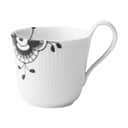 Royal Copenhagen Krus og kopper med hank Sort Mega Riflet Krus i Sort/hvid, 33 cl, 1