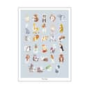 Poster&Frame Plakater Plakat - ABC i Lyseblå, B29,7 x L42 cm, 1