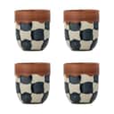 Bloomingville Krus og kopper uden hank Check Kop - 4 stk. i Blue, 1