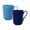 Lyngby Porcelæn Krus og kopper med hank Rhombe Color Krus m. hank - 2 stk. i Mørkeblå/blå, 1