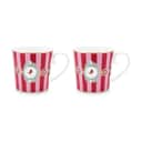 PIP Studio Krus og kopper med hank Love Birds Krus - 2 stk. i Pink/striber, 300 ml, 1
