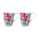 PIP Studio Krus og kopper med hank Blooming Tales Krus - 2 stk. i Blue, 450 ml, 1