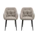 CASA Living Spisebordsstole Brooke Spisebordsstol - 2 stk. i beige/sort, 1