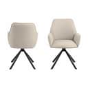 CASA Living Spisebordsstole Glenda Spisebordsstol - 2 stk. i Beige/sort, 1